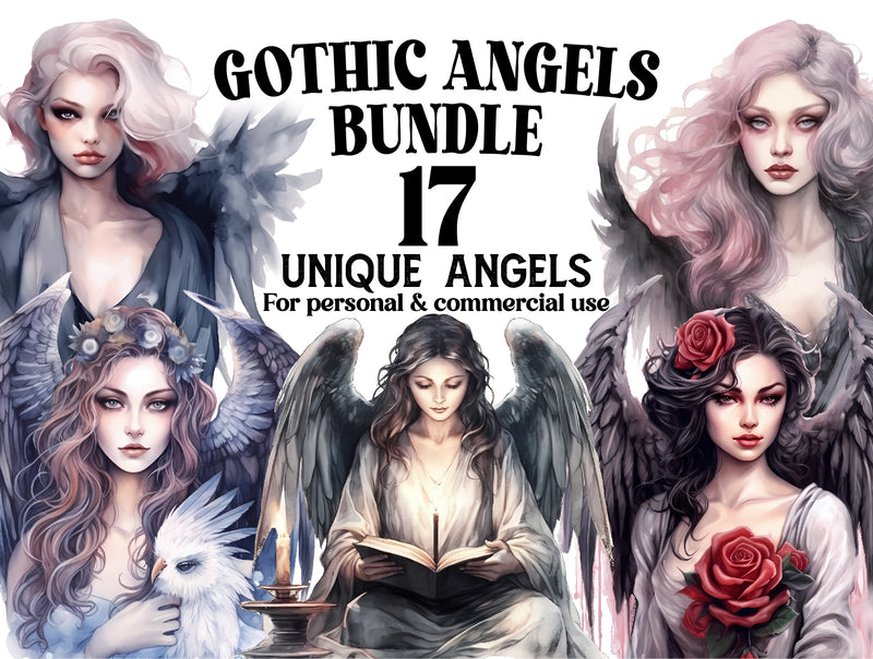 Gothic Angels Clipart - CraftNest