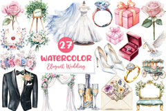 Elegant Wedding Clipart Bundle - CraftNest - Digital Crafting and Art