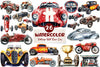 Vintage Old Race Car Clipart Bundle