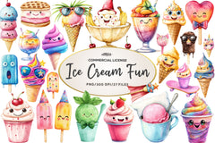 Ice Cream Fun Collection Clipart Bundle - CraftNest - Digital Crafting and Art