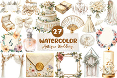 Antique Ivory Wedding Clipart Bundle - CraftNest - Digital Crafting and Art