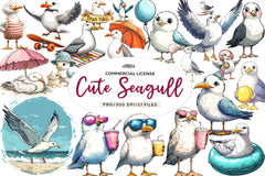 Cute Seagull Clipart Bundle - CraftNest - Digital Crafting and Art