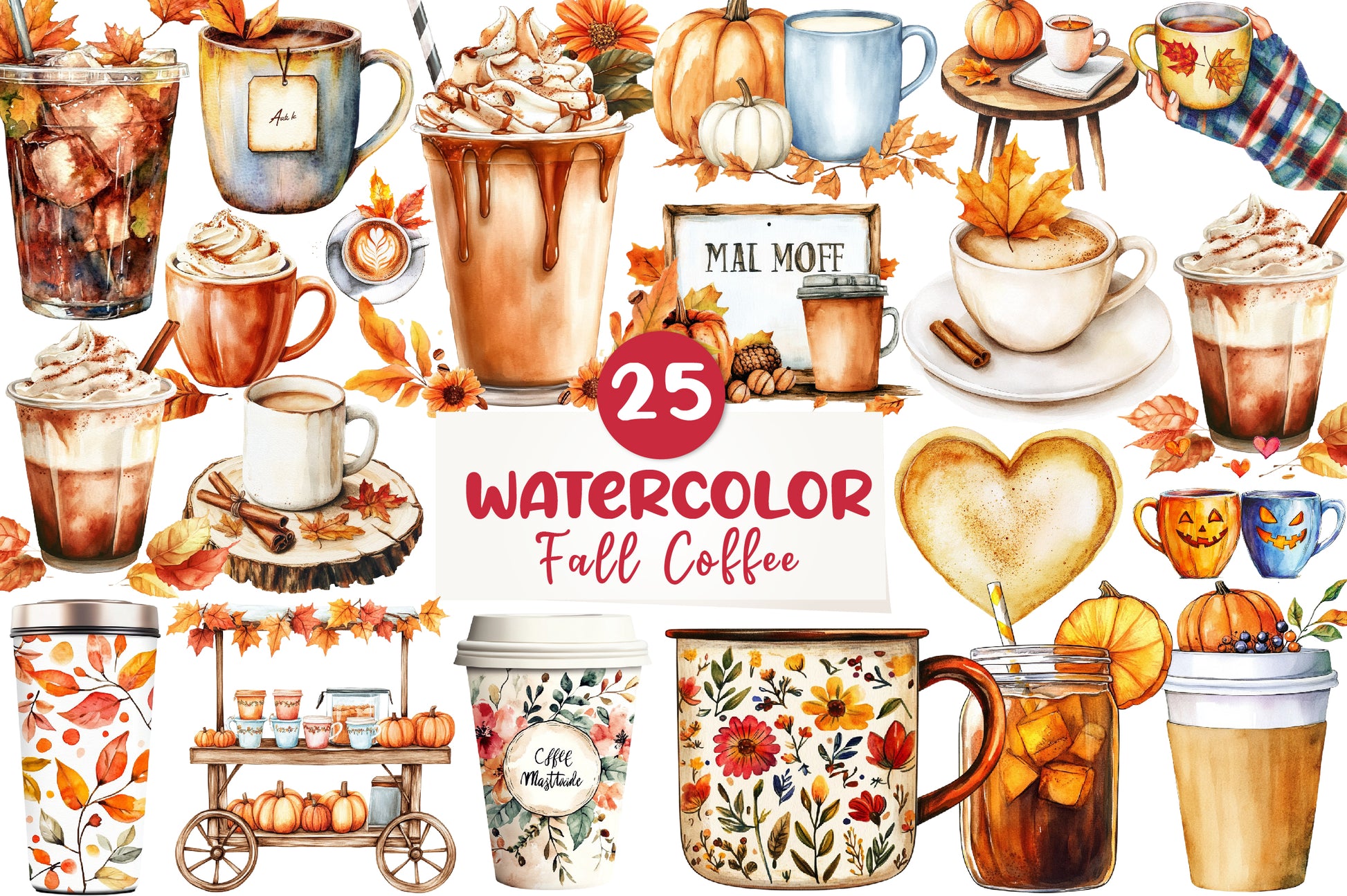 Fall Coffee Clipart Bundle - CraftNest - Digital Crafting and Art