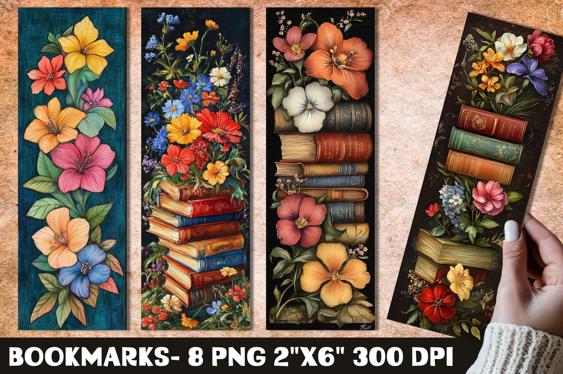 Flowers Flowers Bookmarks - CraftNest - Digital Crafting and Art