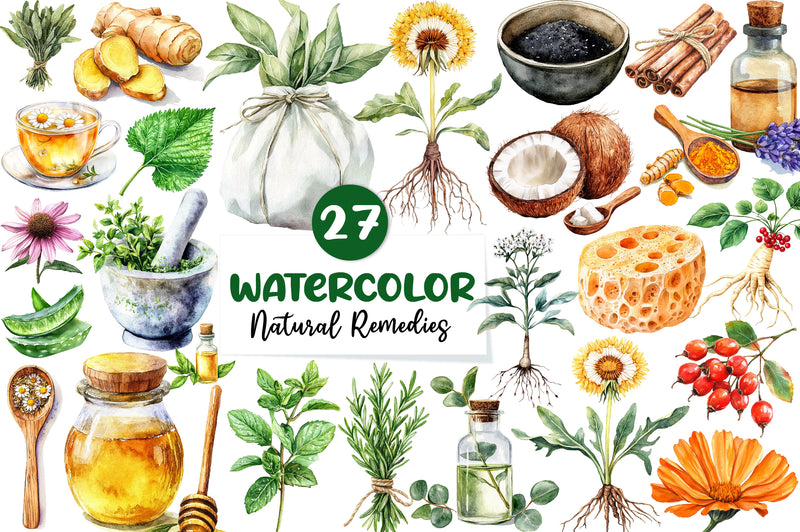 Natural Remedies Clipart Bundle - CraftNest - Digital Crafting and Art