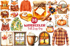 Fall Lazy Day Clipart Bundle 1 - CraftNest - Digital Crafting and Art