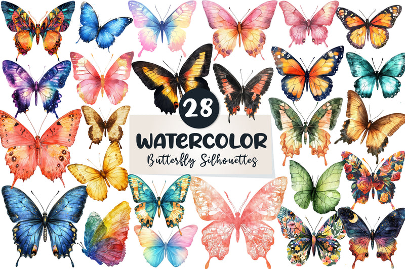 Butterfly Silhouettes Clipart Bundle - CraftNest - Digital Crafting and Art
