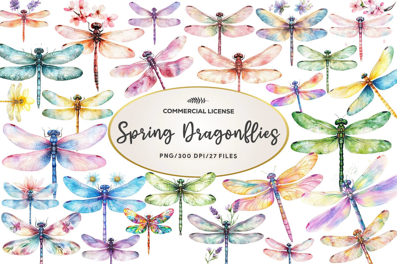 Spring Dragonflies Border Clipart Bundle - CraftNest - Digital Crafting and Art