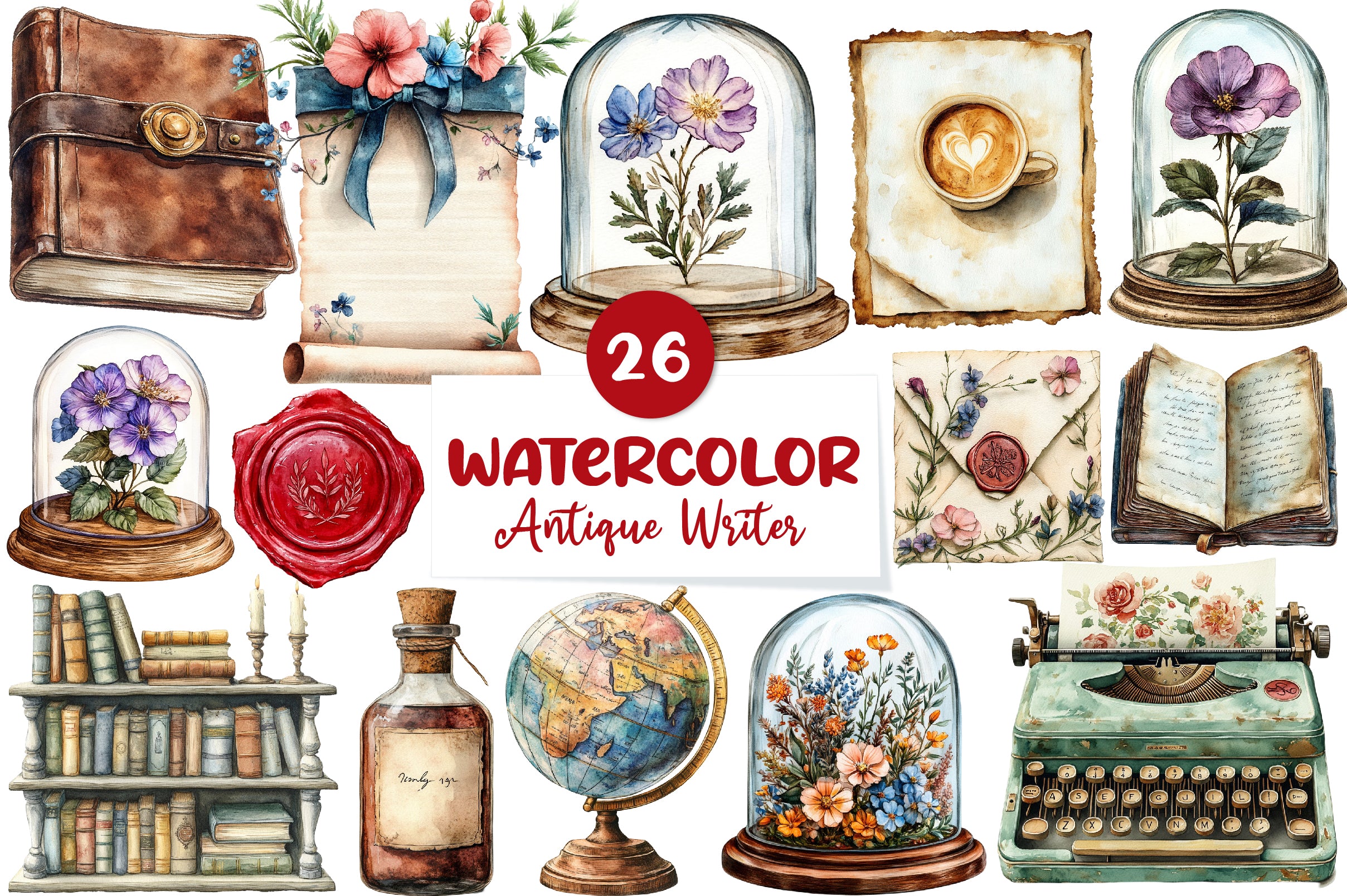 Antique Writer Clipart Bundle - CraftNest - Digital Crafting and Art