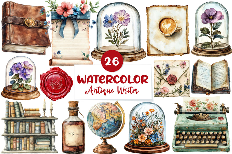 Antique Writer Clipart Bundle - CraftNest - Digital Crafting and Art