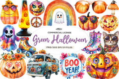 Groovy Halloween Day Clipart Bundle - CraftNest - Digital Crafting and Art