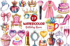 Birthday Queen Clipart Bundle - CraftNest - Digital Crafting and Art
