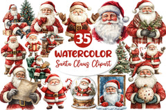 Vintage Santa Claus Clipart Bundle - CraftNest - Digital Crafting and Art