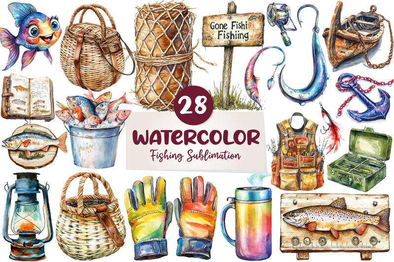 Fishing Clipart Bundle - CraftNest - Digital Crafting and Art