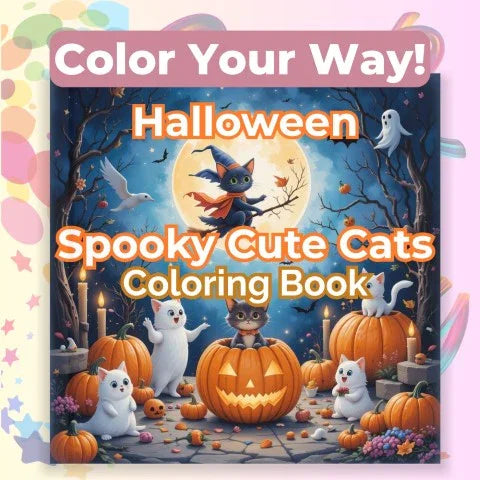 Halloween Cats Coloring Book Bundle - CraftNest - Digital Crafting and Art