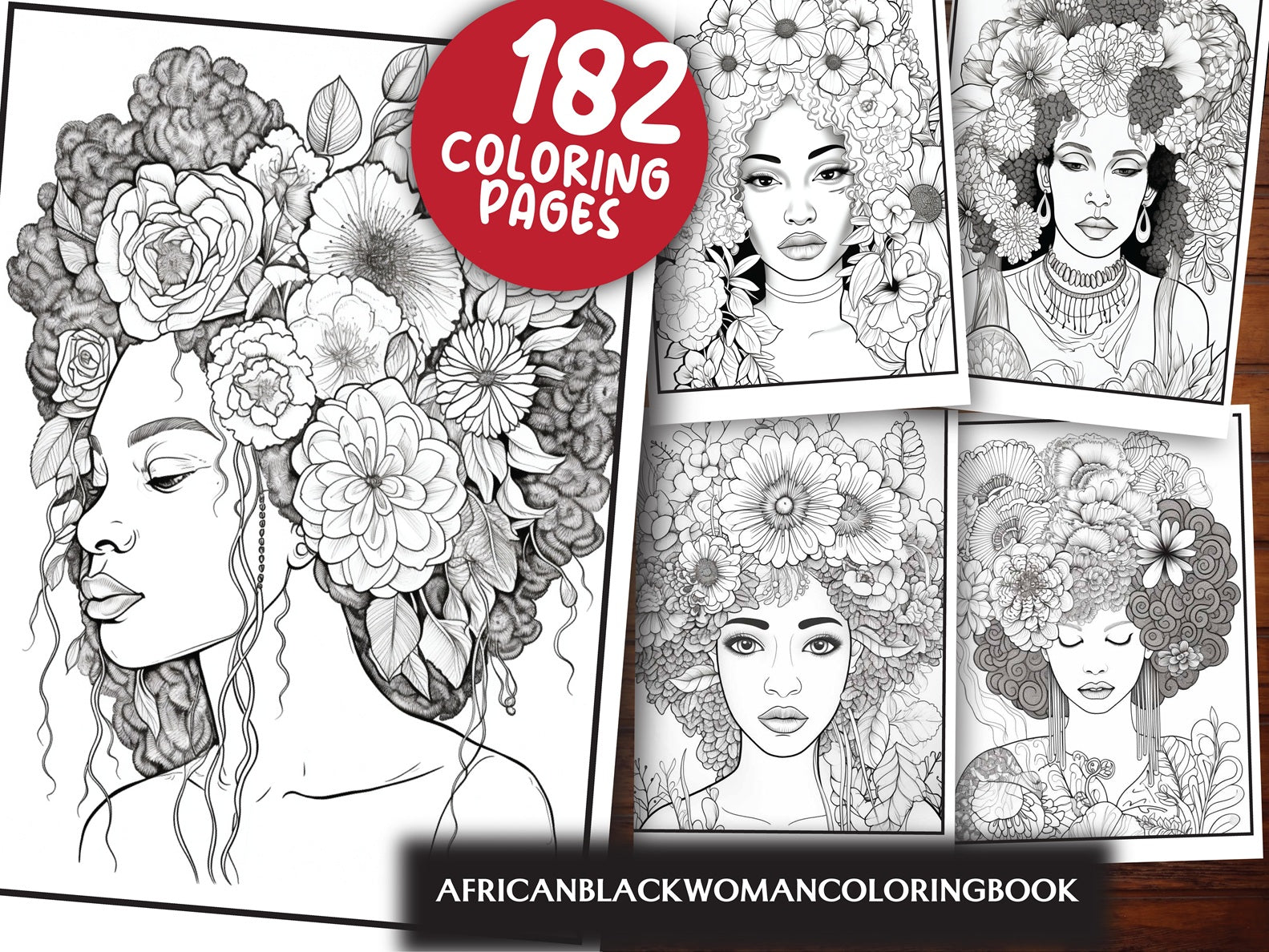 African Black Woman Coloring Book Collection - CraftNest - Digital Crafting and Art