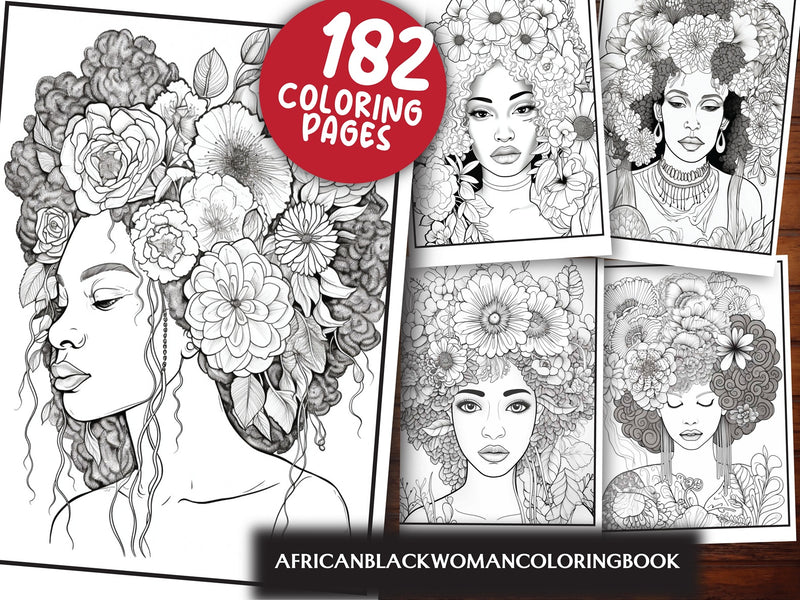 African Black Woman Coloring Book Collection - CraftNest - Digital Crafting and Art