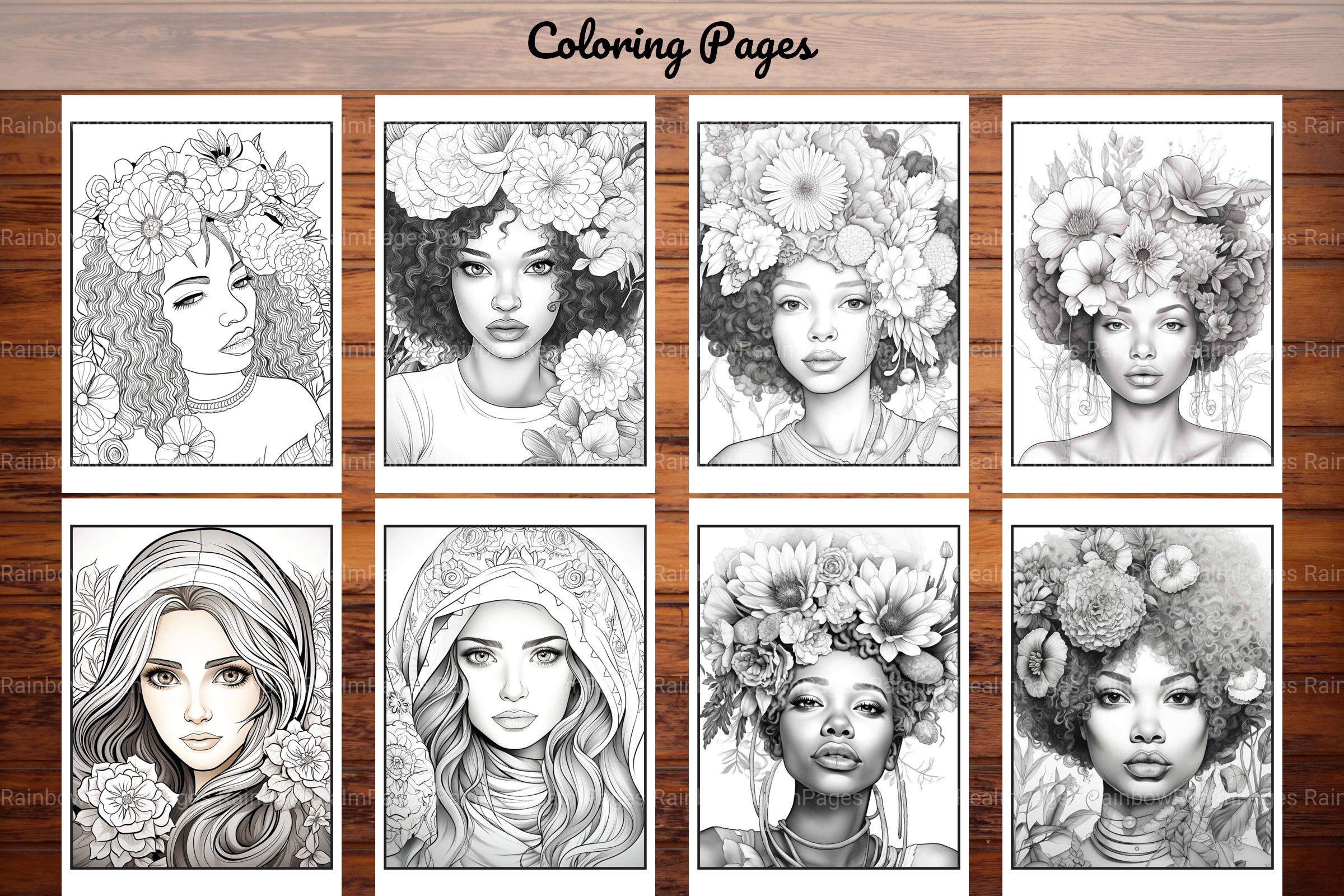 African Black Woman Coloring Book Collection - CraftNest - Digital Crafting and Art
