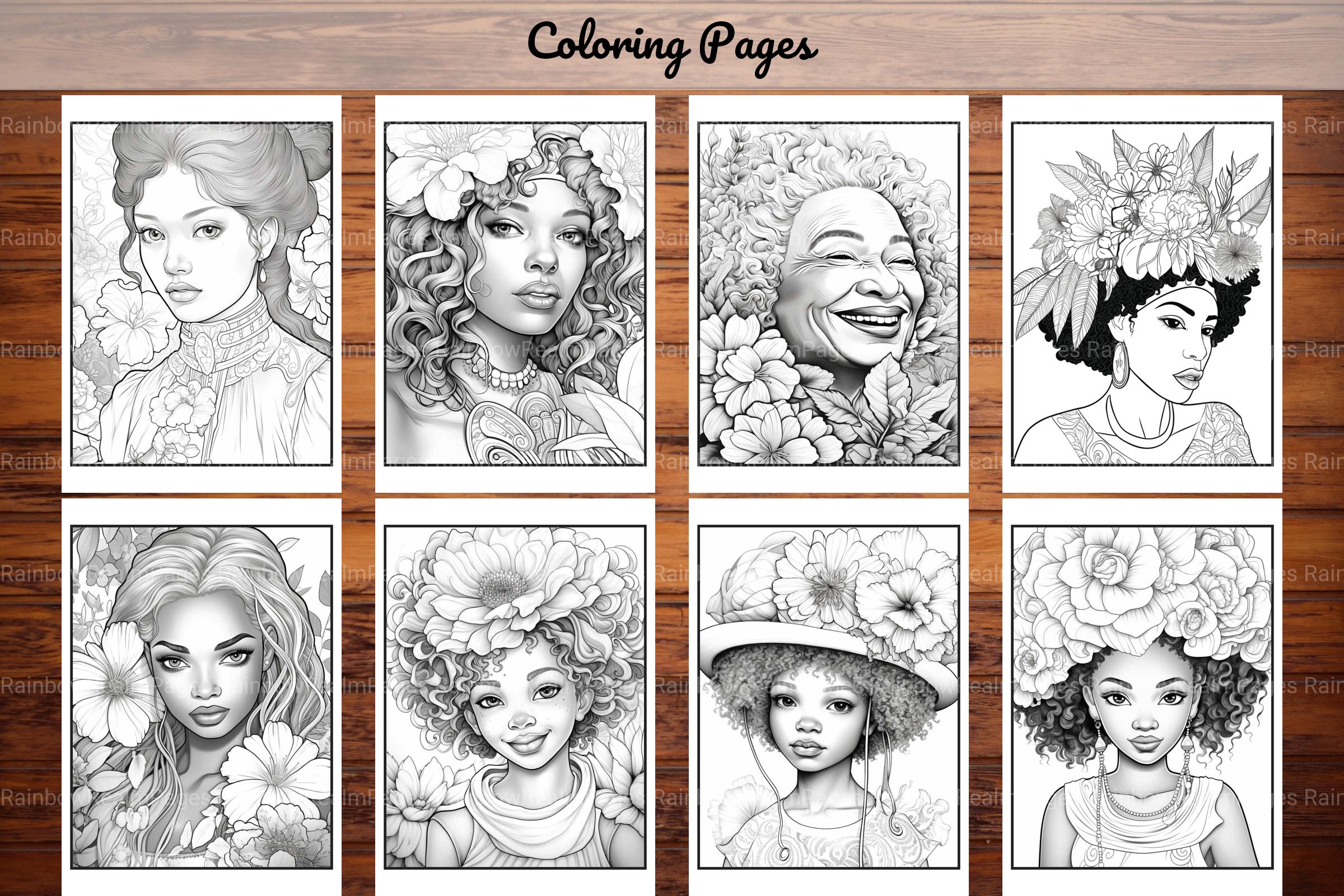 African Black Woman Coloring Book Collection - CraftNest - Digital Crafting and Art