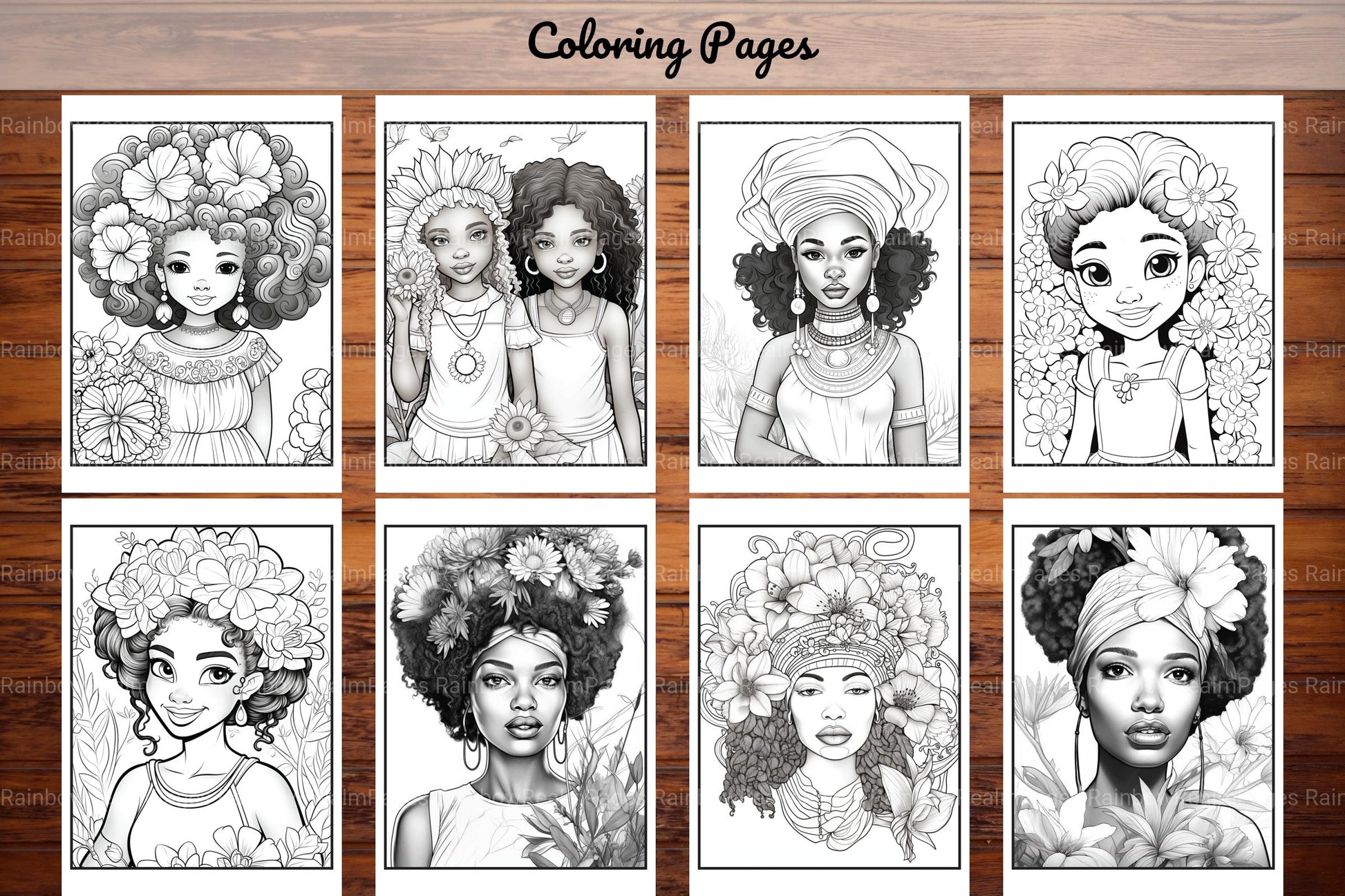 African Black Woman Coloring Book Collection - CraftNest - Digital Crafting and Art