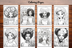 African Black Woman Coloring Book Collection - CraftNest - Digital Crafting and Art