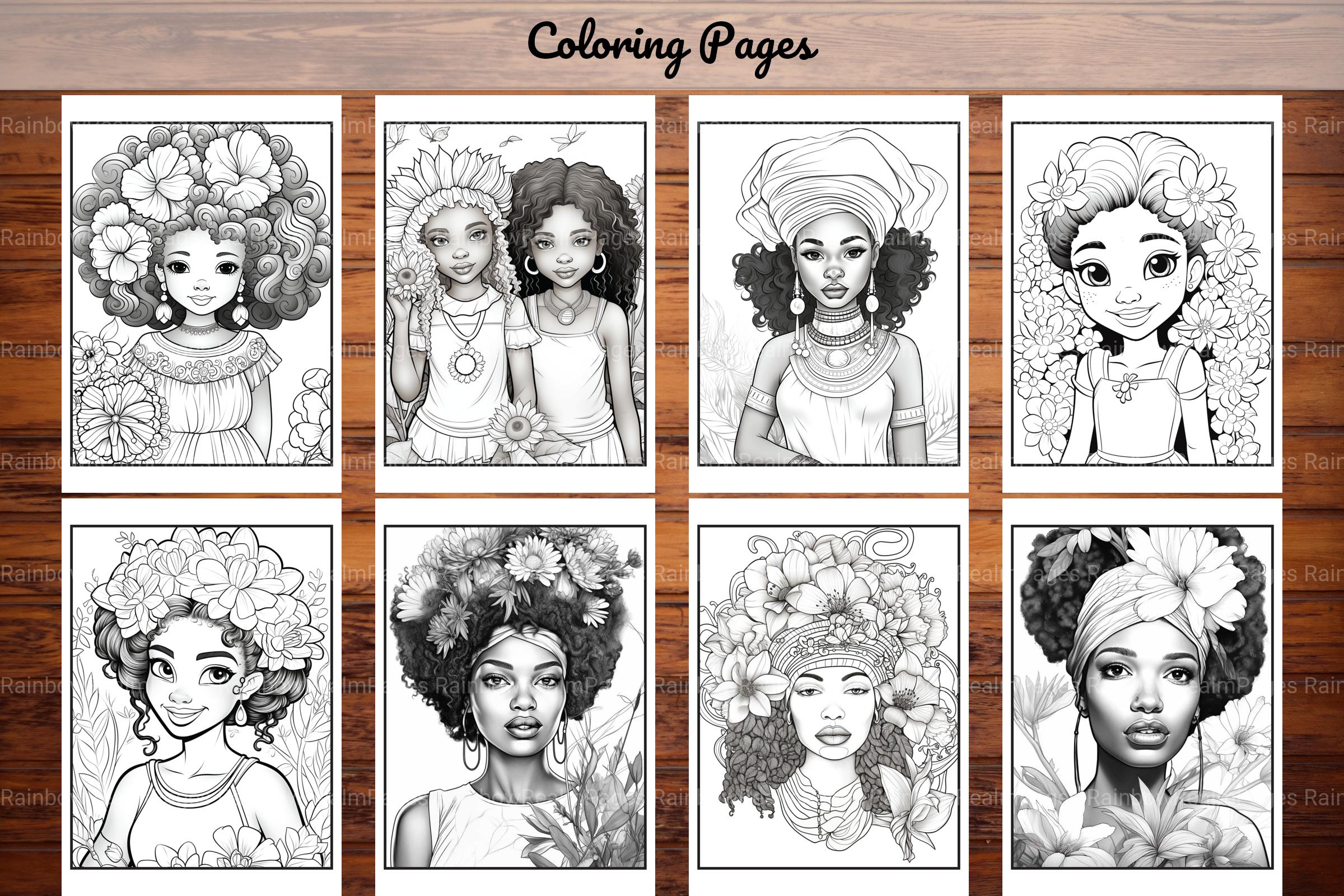 African Black Woman Coloring Book Collection - CraftNest - Digital Crafting and Art