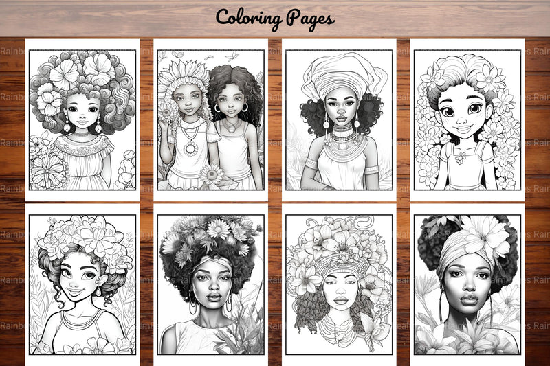 African Black Woman Coloring Book Collection - CraftNest - Digital Crafting and Art