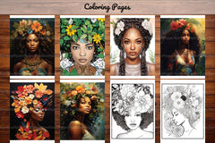 African Black Woman Coloring Book Collection - CraftNest - Digital Crafting and Art