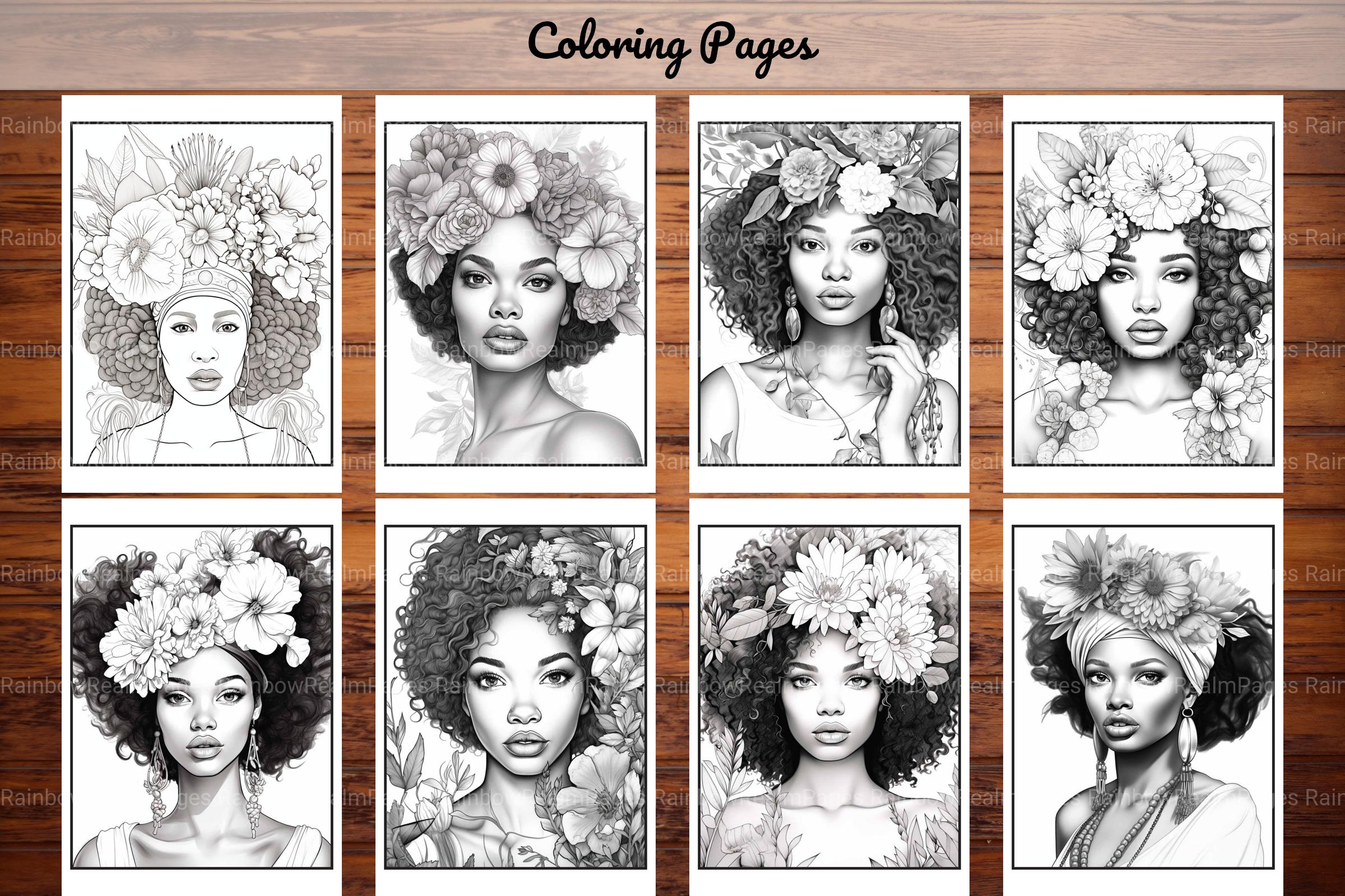 African Black Woman Coloring Book Collection - CraftNest - Digital Crafting and Art