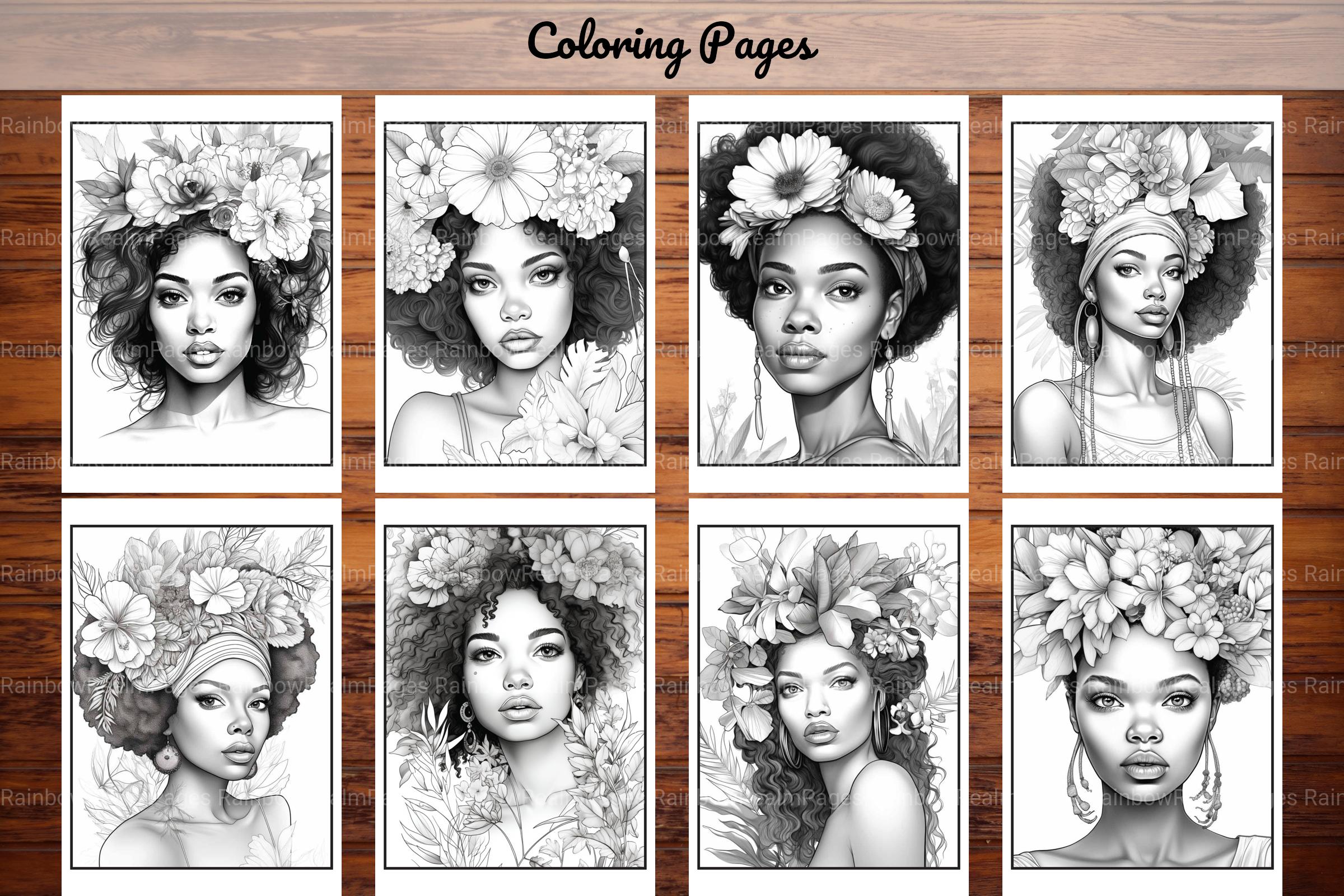 African Black Woman Coloring Book Collection - CraftNest - Digital Crafting and Art
