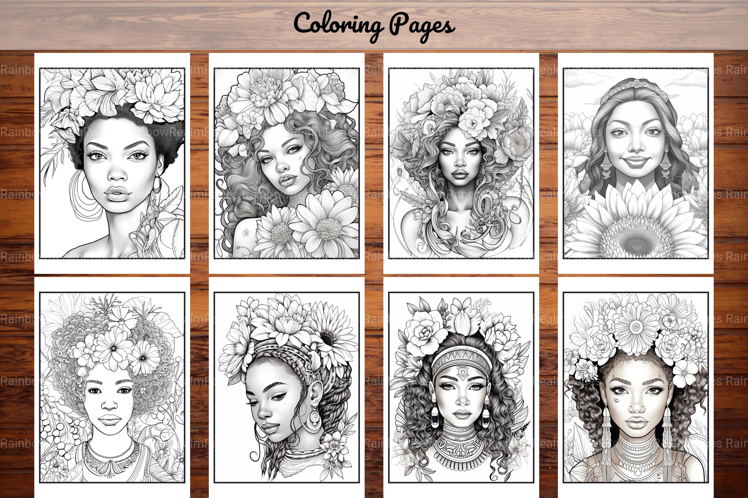 African Black Woman Coloring Book Collection - CraftNest - Digital Crafting and Art