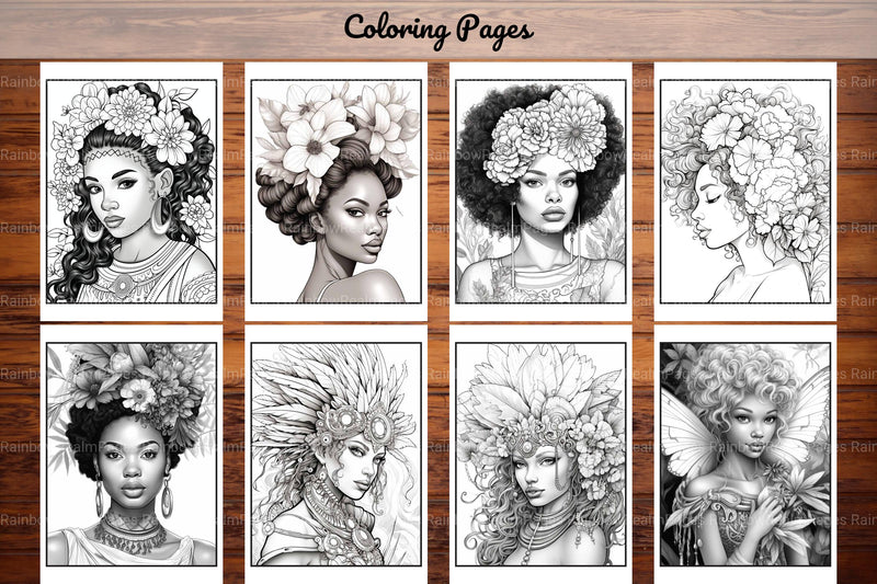 African Black Woman Coloring Book Collection - CraftNest - Digital Crafting and Art