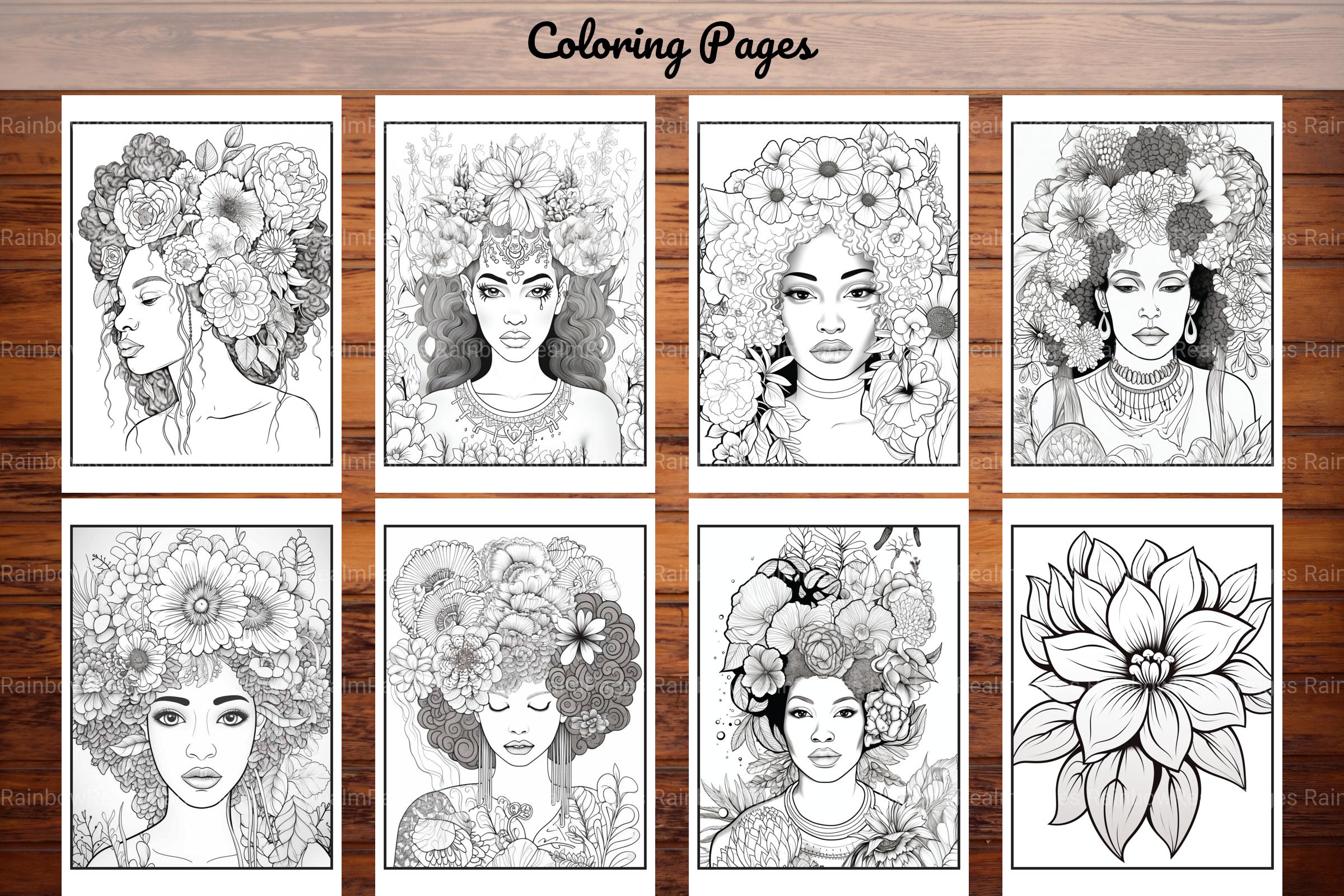 African Black Woman Coloring Book Collection - CraftNest - Digital Crafting and Art