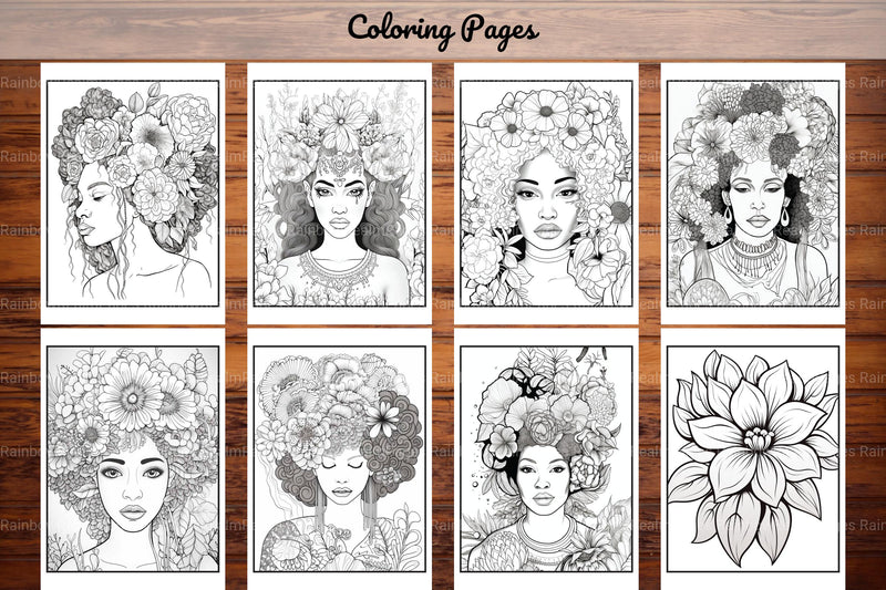 African Black Woman Coloring Book Collection - CraftNest - Digital Crafting and Art