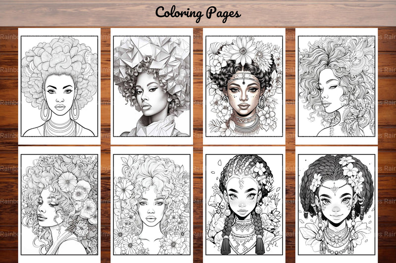 African Black Woman Coloring Book Collection - CraftNest - Digital Crafting and Art