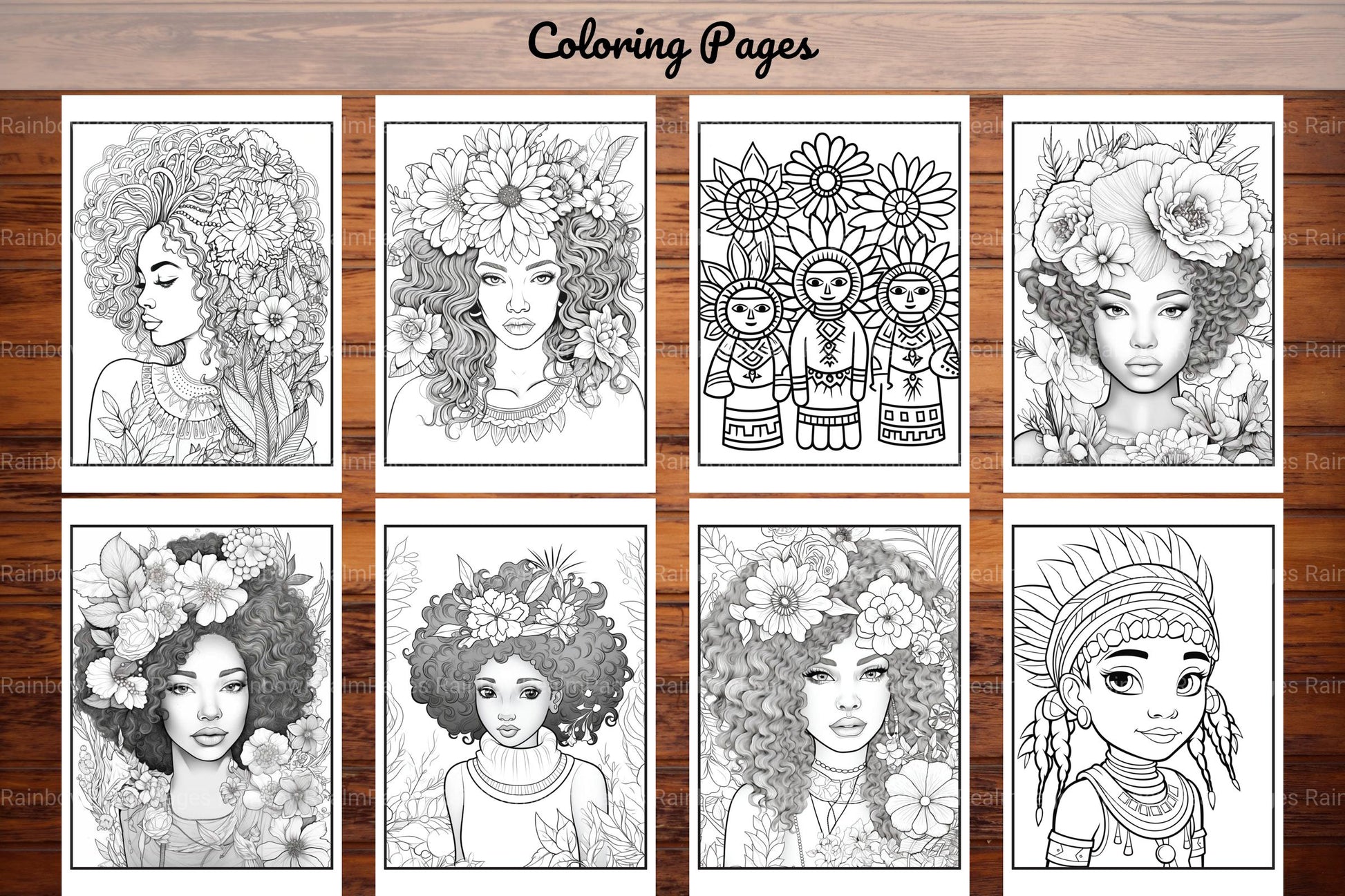 African Black Woman Coloring Book Collection - CraftNest - Digital Crafting and Art