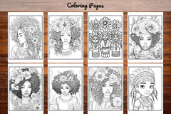African Black Woman Coloring Book Collection - CraftNest - Digital Crafting and Art