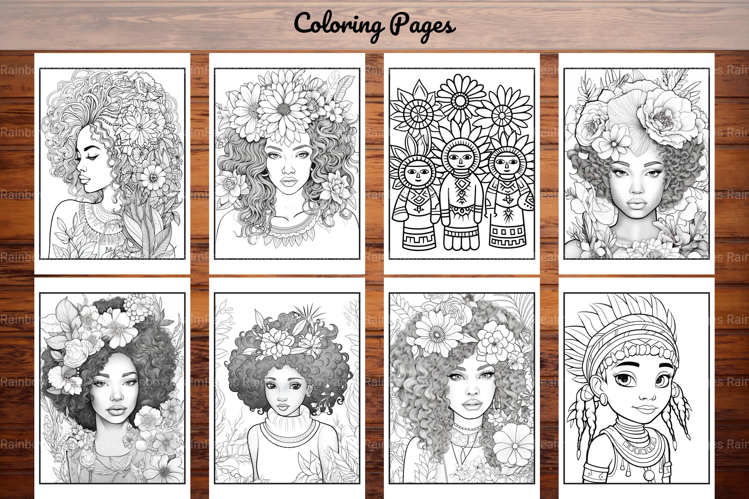 African Black Woman Coloring Book Collection - CraftNest - Digital Crafting and Art