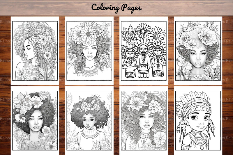 African Black Woman Coloring Book Collection - CraftNest - Digital Crafting and Art