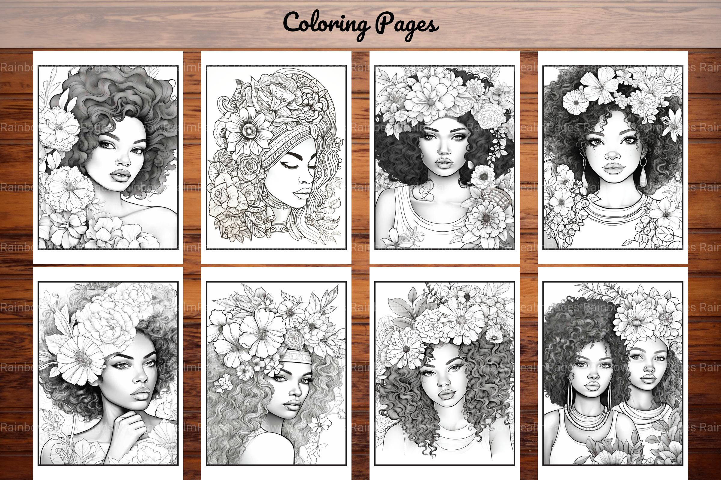 African Black Woman Coloring Book Collection - CraftNest - Digital Crafting and Art