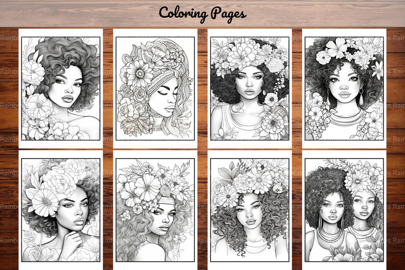 African Black Woman Coloring Book Collection - CraftNest - Digital Crafting and Art