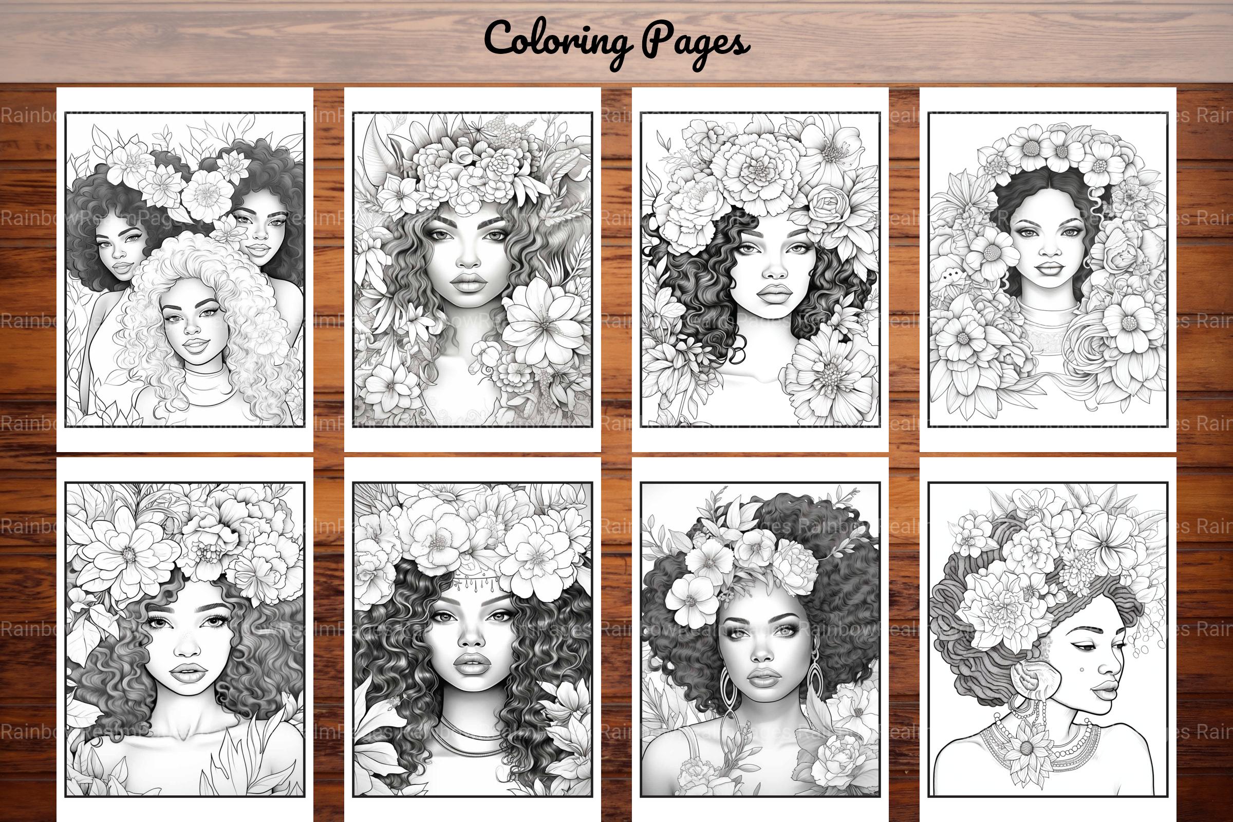 African Black Woman Coloring Book Collection - CraftNest - Digital Crafting and Art