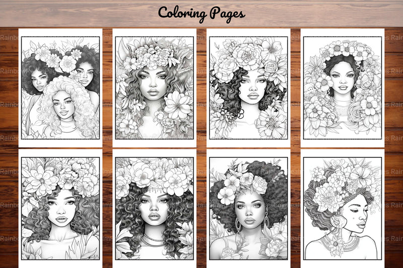African Black Woman Coloring Book Collection - CraftNest - Digital Crafting and Art