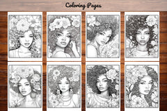 African Black Woman Coloring Book Collection - CraftNest - Digital Crafting and Art