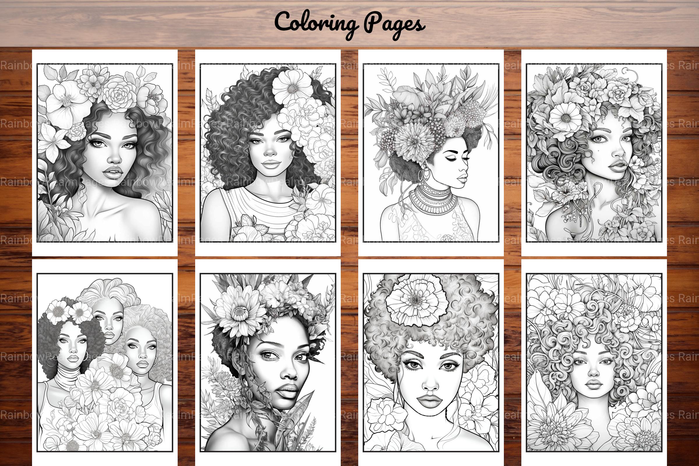 African Black Woman Coloring Book Collection - CraftNest - Digital Crafting and Art