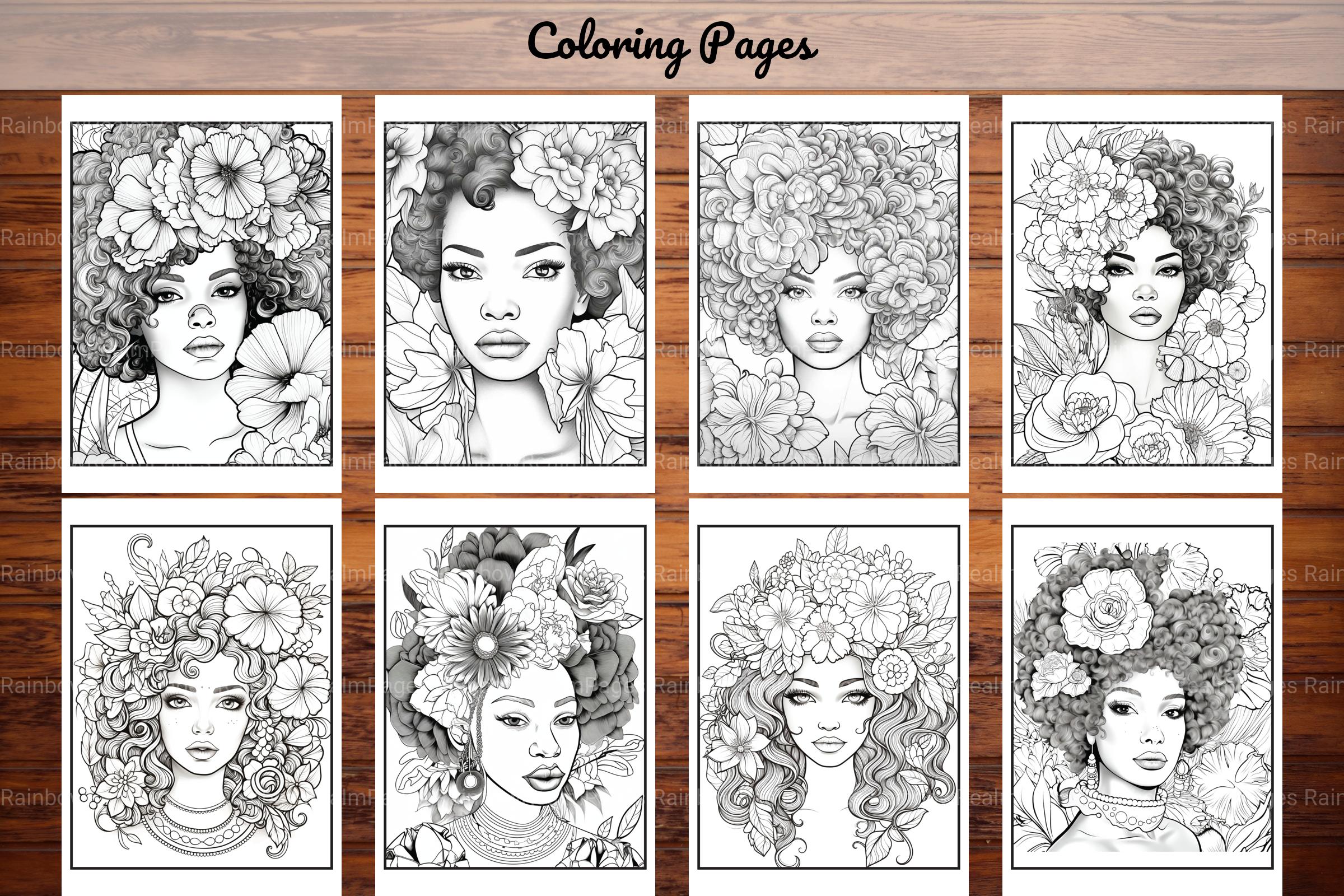 African Black Woman Coloring Book Collection - CraftNest - Digital Crafting and Art