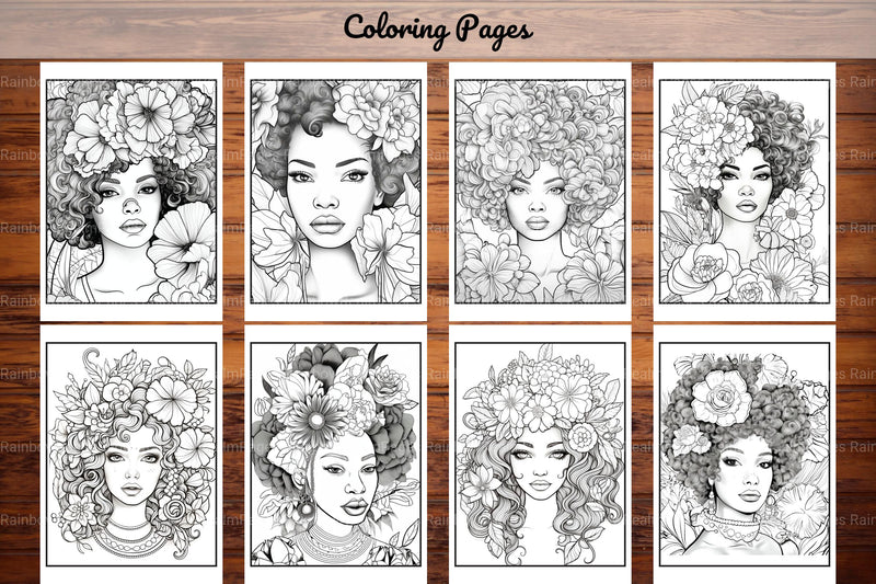 African Black Woman Coloring Book Collection - CraftNest - Digital Crafting and Art