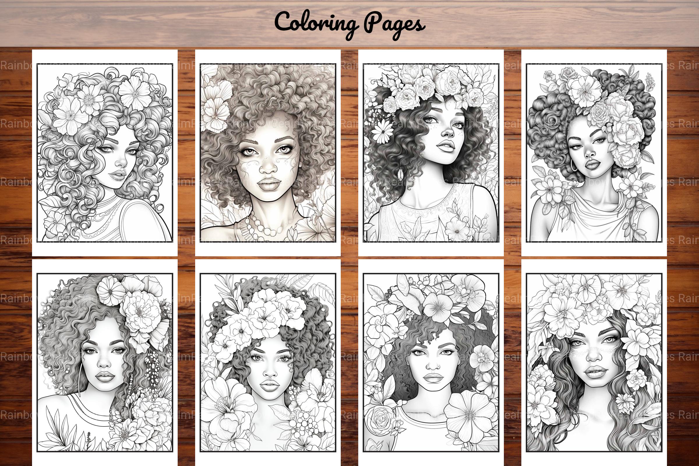 African Black Woman Coloring Book Collection - CraftNest - Digital Crafting and Art