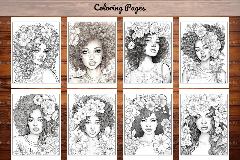 African Black Woman Coloring Book Collection - CraftNest - Digital Crafting and Art