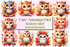 Cute Autumn Owl Clipart Bundle 2